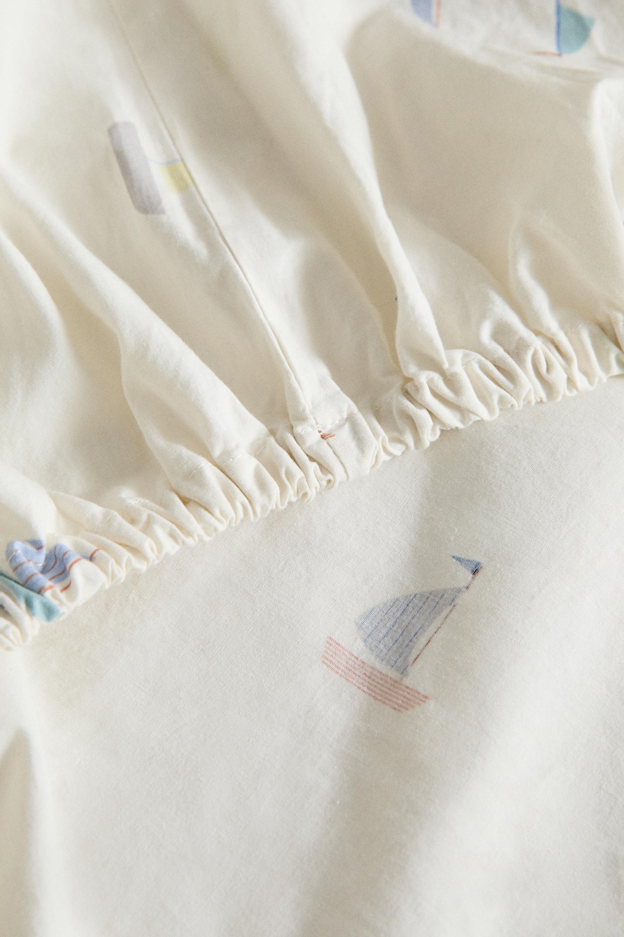 KIDS' COTTON FITTED SHEET BOATS
